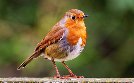 Robin Bird (Erithacus rubecula) on a fenceの素材
