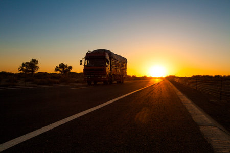 Truck on highway