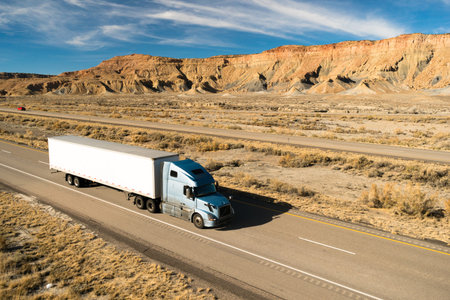 A trucker navigates this Utah highway in his big rig