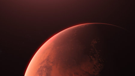Red planet in space. Elements of this image furnished by NASA.
