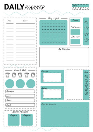 Daily Planner. Daily Planner Template. Vector Illustration.のイラスト素材