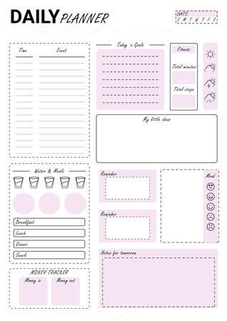 Daily Planner Planner Template. Vector Illustration EPS10.のイラスト素材