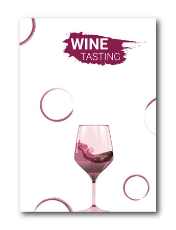 Wine Menu Card Design Template, Vector Illustration. EPS10のイラスト素材
