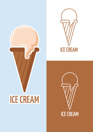 Ice cream design, vector illustration eps 10. Ice cream iconのイラスト素材