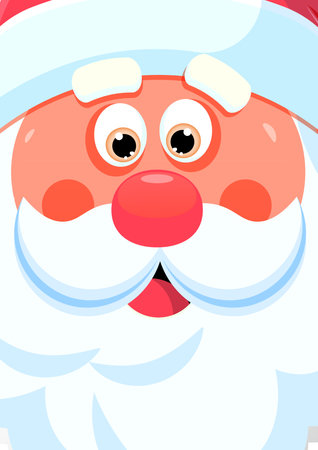 santa claus face on a white background, vector illustration, epsのイラスト素材