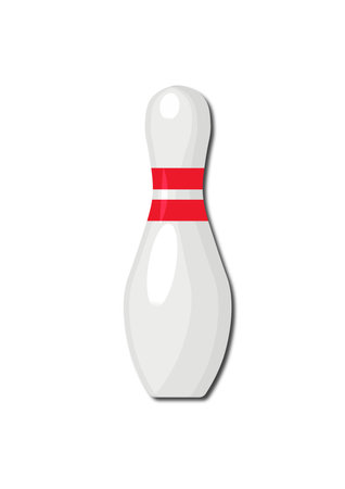 Bowling pin isolated on white background. Vector illustration in cartoon style.のイラスト素材