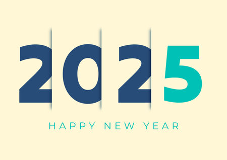 Happy New Year 2025 Text Design. Vector Illustration. EPS10のイラスト素材