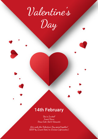 Valentines day background with hearts and place for text. Vector illustrationのイラスト素材