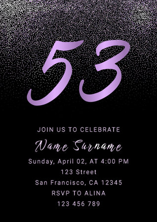Fifty-five year anniversary celebration. 53th birthday party invitation.のイラスト素材