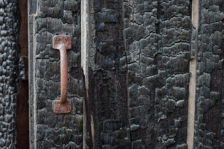 wood burn, handle corrosionの写真素材