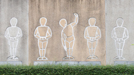 exercise symbol on the wallの写真素材