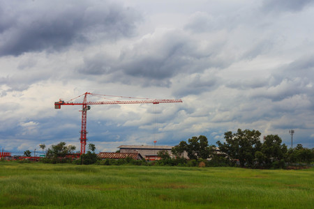 tower cane in the skyの写真素材