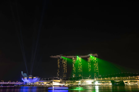 Night show Marina bay, Singaporeのeditorial素材