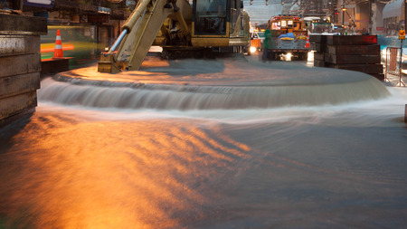 Big broken pipe in Bangkok Thailandのeditorial素材