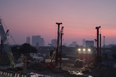 construction site in the moringの写真素材