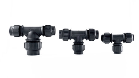 different size of PolybutylenePB equal tee, Grab lock Fitting
