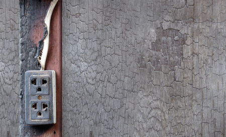 Plug socket burnedの写真素材