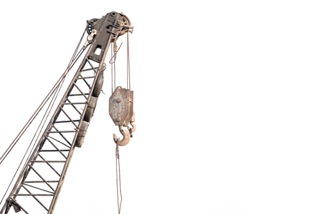 Old pulley of tower craneの写真素材