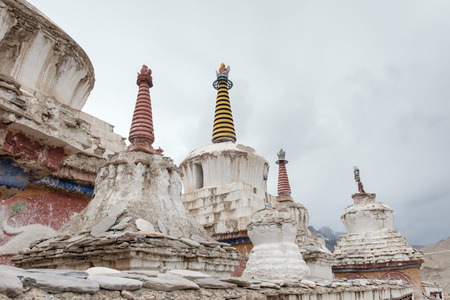 stupa at Lamayuru Gompa, Indiaの写真素材