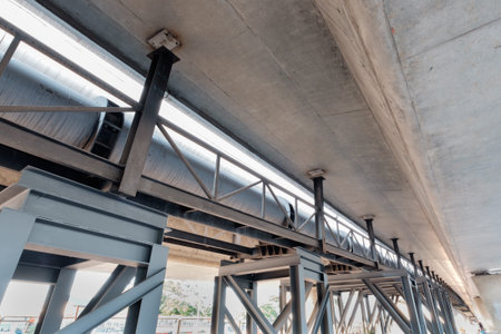 failure of steel column support for water pipe