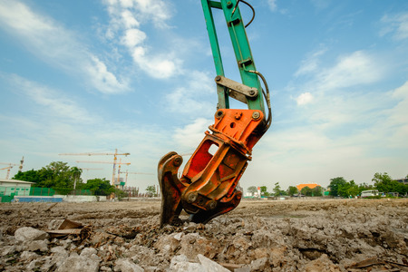 demolition heavy machineの写真素材