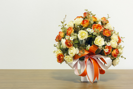 flowers craft in vaseの写真素材