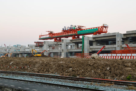 Construction site of train station in Bangkok, Thailand