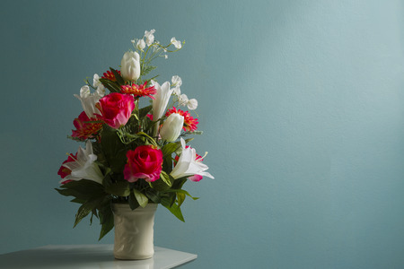 flowers craft in vaseの写真素材