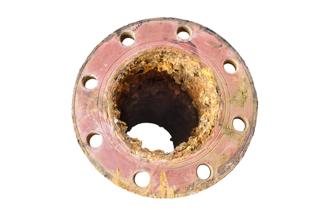 dregs in cast iron water piperの写真素材