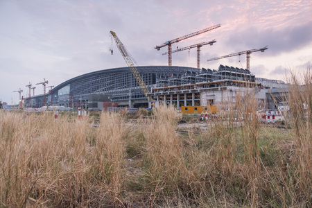 Construction site of Bangsue grand station Bangkok metropolitan  ,largest railway station in Southeast Asia and  600 metre long platforms, Thailandのeditorial素材