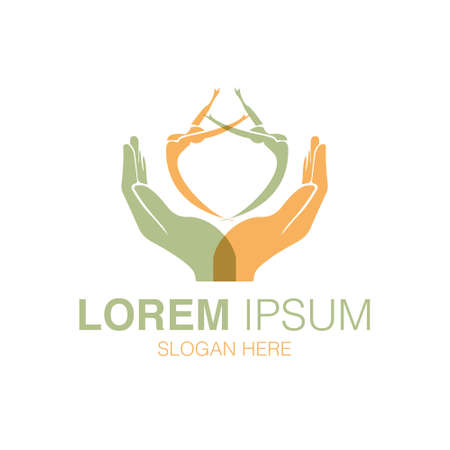 hand care logo design template. hand care vector icon illustrationのイラスト素材