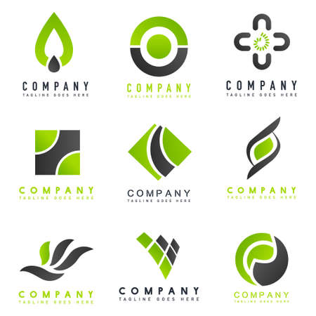 Vector set of abstract wavy, spa, salon, nature logos, icons. Identityのイラスト素材
