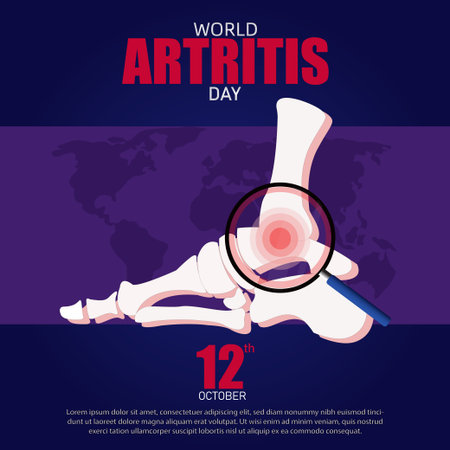 World Arthritis Day banner. Vector illustration of a medical poster.のイラスト素材