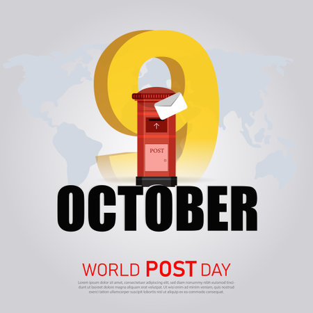 Vector illustration of a Background for October 1st World Post Day.のイラスト素材