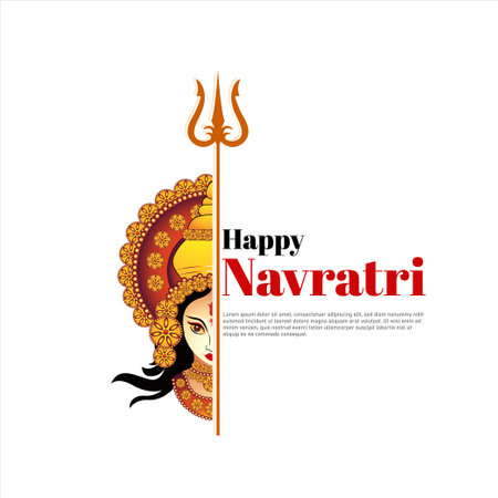 Happy Navratri. Indian festival of lights. Vector illustration.のイラスト素材