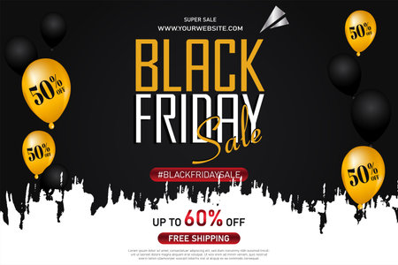 Black friday sale banner template design. Black friday background.のイラスト素材