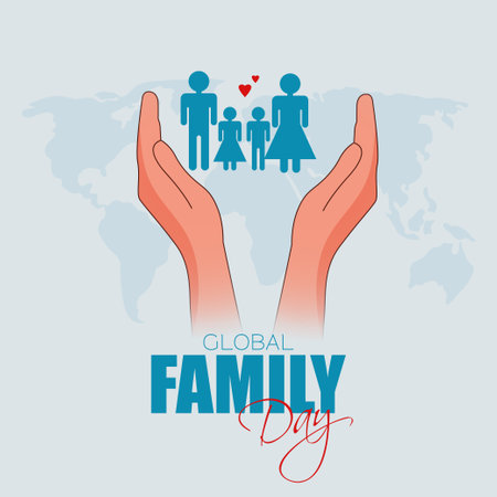 Global Family Day is an international observance that emphasizes the importance of family.のイラスト素材
