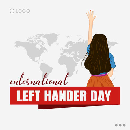 Left-Handers Day, observed on August 13th, celebrates the uniqueness and challenges of left-handed individuals.のイラスト素材