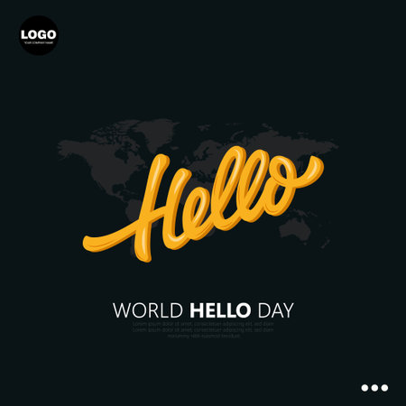 Hello world lettering. Handmade calligraphy. Vector illustration.のイラスト素材