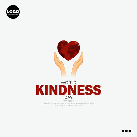 World Kindness Day vector illustration. Hands holding a red heart.のイラスト素材