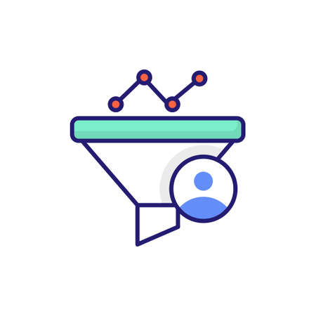 Conversion Funnel vector flat outline fill icon style illustration.の写真素材