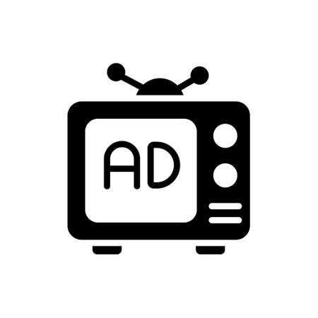 Television Ads vector solid icon. Marketing and advertising symbol EPS 10 fileのイラスト素材