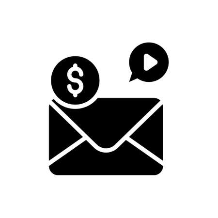 E-mail Marketing vector solid icon. Marketing and advertising symbol EPS 10 fileのイラスト素材