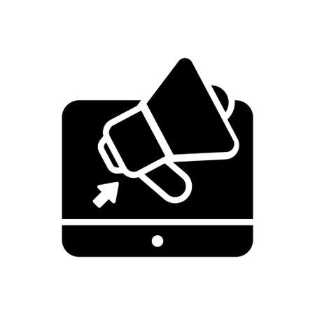 Online Advertising vector solid icon. Marketing and advertising symbol EPS 10 fileのイラスト素材