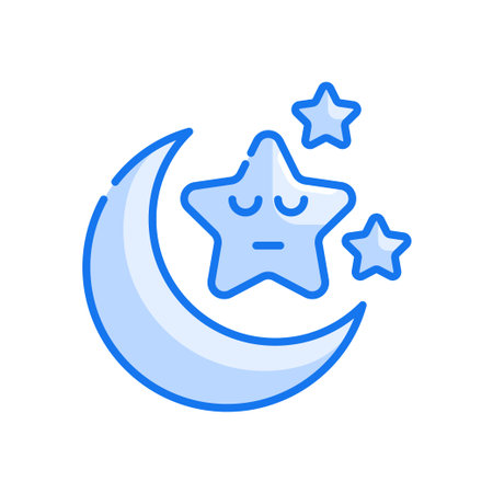 Sleep mood vector Blue colours icon style illustration. EPS 10 fileのイラスト素材