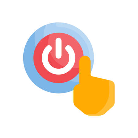 Power button vector flat icon style illustration. EPS 10 fileのイラスト素材