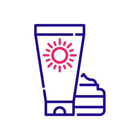 Sunscreen vector 2 colours icon style illustration. EPS 10 fileのイラスト素材
