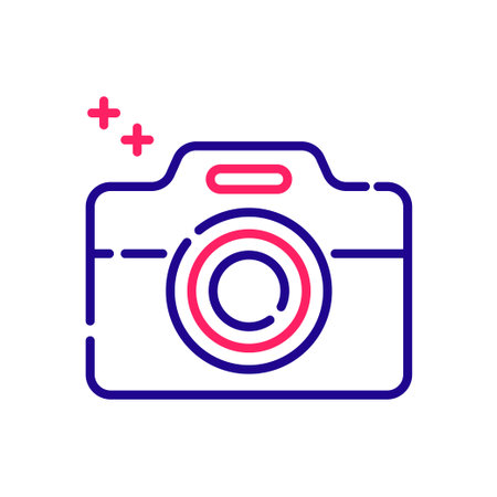 Camera vector 2 colours icon style illustration.