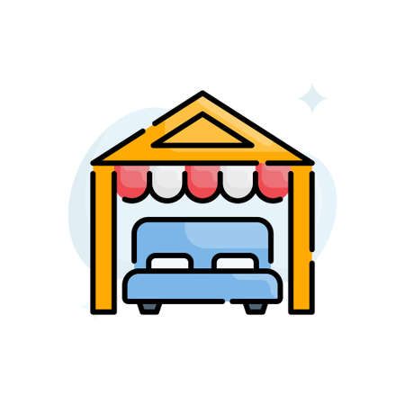Canopy vector outline filled icon style illustration. EPS 10 fileのイラスト素材