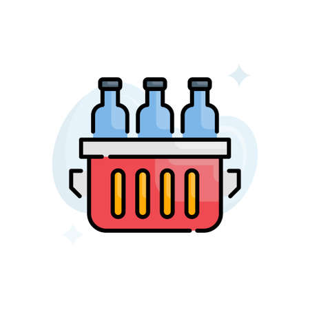 cooler vector outline filled icon style illustration. EPS 10 fileのイラスト素材